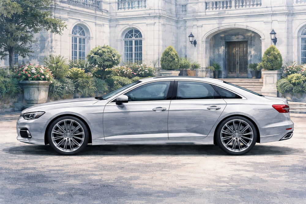 「アウディは壊れやすい」を解説する記事用イメージ画像。白い西洋風な建物と高級車風イラスト。