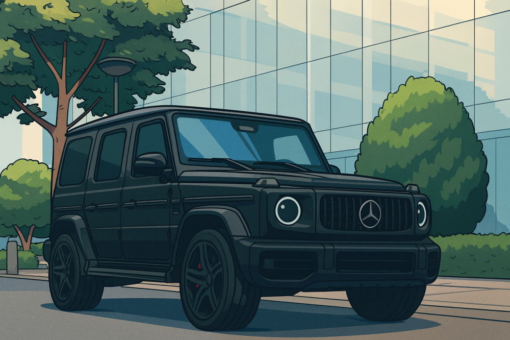 ベンツGクラスのイメージイラスト(黒ベンツ)